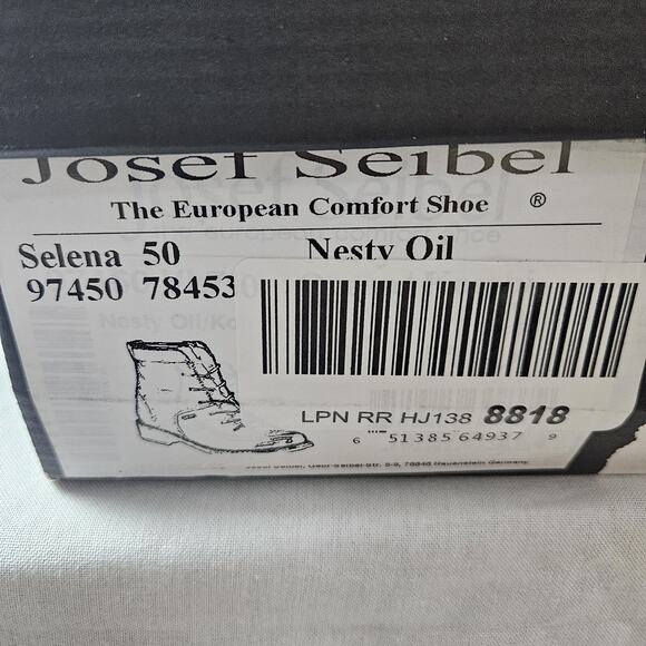 Josef Seibel Selena 06 Lace-Up Black Leather Women’s Combat Boots Size:US 9/EU40 - Picture 8 of 9